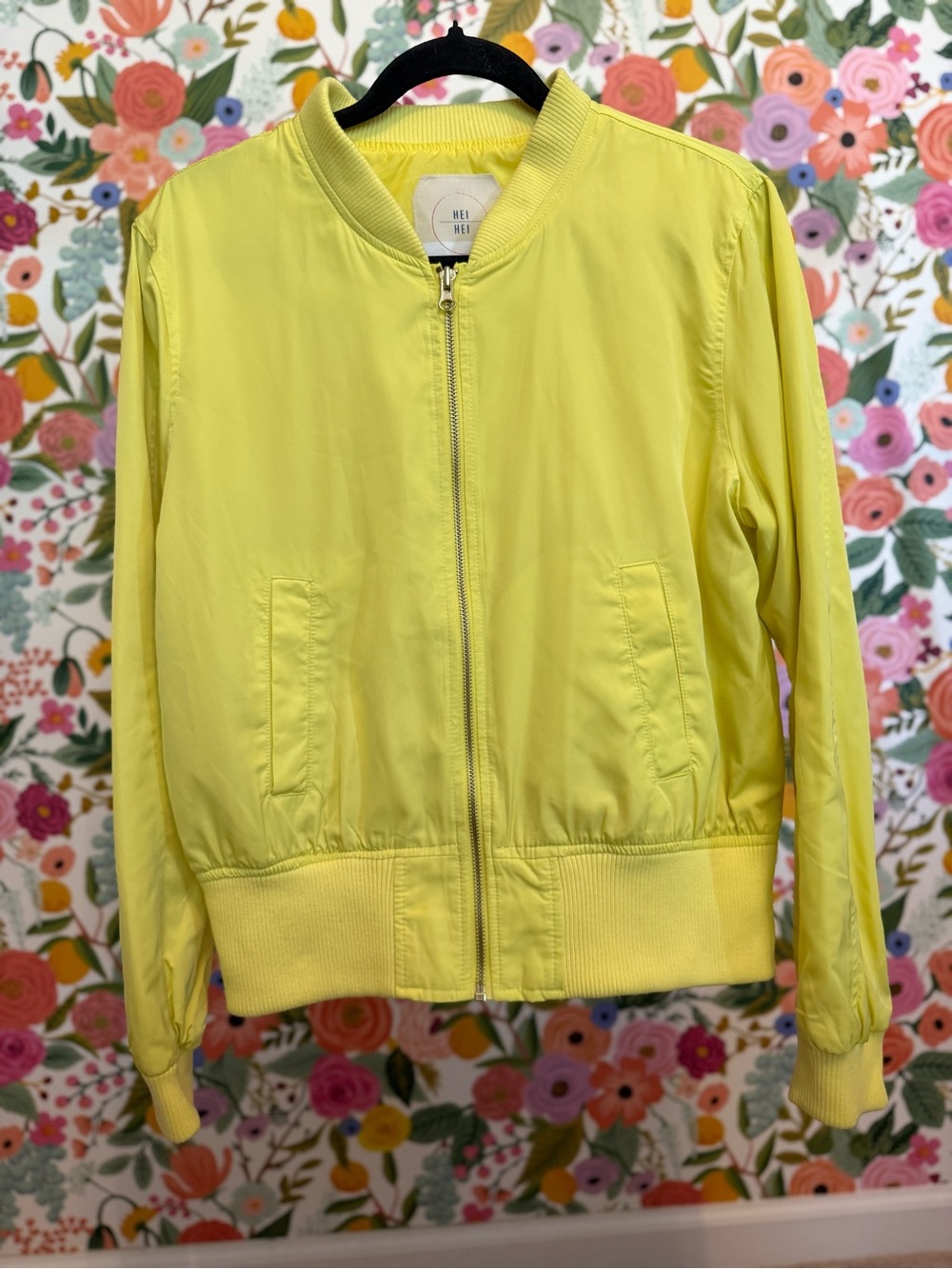 Anthropologie Hei Hei Juneworthy Yellow Bomber Jacket